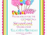 Candyland Birthday Invites Candy Circus Invitations Sweet Shop Birthday Party