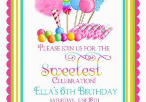 Candyland Birthday Invites Candy Circus Invitations Sweet Shop Birthday Party