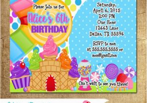 Candyland Birthday Invites Candyland Birthday Party Invitations Printable Digital or