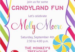Candyland Birthday Invites Candyland Candy Shop Invitation Printable