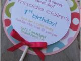 Candyland Birthday Invites Candyland Lollipop Birthday Party Invitations Custom