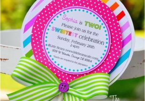 Candyland Birthday Invites Lollipop Invitations Candyland Lollipop Invitations