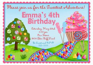 Candyland Birthday Invites Personalized Invitations Oh Sweet Candy Land Candyland