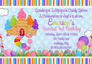 Candyland Birthday Invites Printable Birthday Invitations Girls Candyland Party