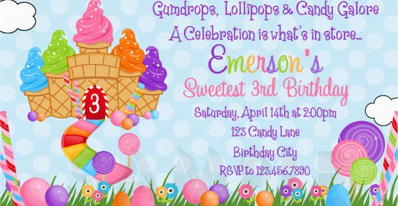 Candyland Birthday Invites Printable Birthday Invitations Girls Candyland Party