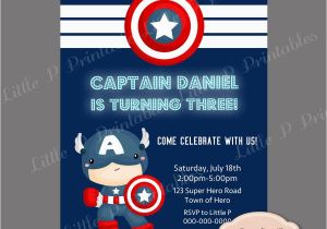 Captain America Birthday Party Invitations Captain America Birthday Invitation Avengers Invitation