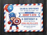 Captain America Birthday Party Invitations Captain America Birthday Invitation Download