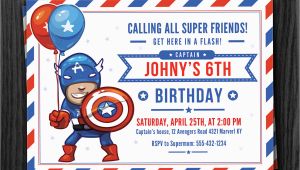 Captain America Birthday Party Invitations Captain America Birthday Invitation Download