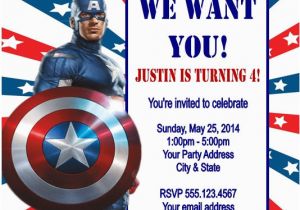 Captain America Birthday Party Invitations Captain America Birthday Party Invitation Ideas Bagvania