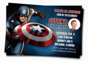 Captain America Birthday Party Invitations Captain America Invitations Printable Boys Birthday Party