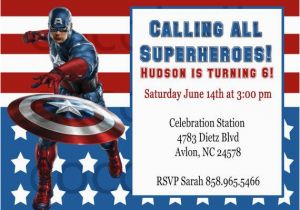 Captain America Birthday Party Invitations Captain America Party Invitation Digital by