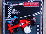 Car themed Birthday Cards Birthday Red Race Car themed Handmade 3d Greeting Card with
