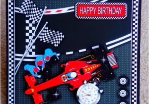 Car themed Birthday Cards Birthday Red Race Car themed Handmade 3d Greeting Card with