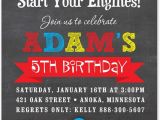 Car themed Birthday Invitations Boy Birthday Invitations Red Race Car Chalkboard Birthday