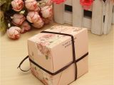 Card Box for Birthday Party 10pcs Floral Printed Ribbon Card Candy Box Birthday Gift