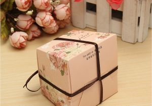 Card Box for Birthday Party 10pcs Floral Printed Ribbon Card Candy Box Birthday Gift