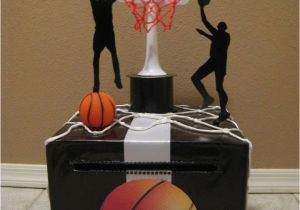 Card Box for Birthday Party Birthday Party Basketball Black White Card Box