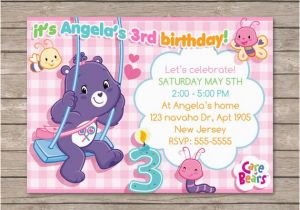 Care Bear Birthday Invitations Berryliciousdesign On Etsy