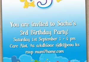 Care Bear Birthday Invitations Care Bear Birthday Invitations Best Party Ideas