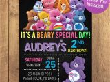 Care Bear Birthday Invitations Care Bear Birthday Party Invitation Free Thank You Included