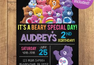 Care Bear Birthday Invitations Care Bear Birthday Party Invitation Free Thank You Included