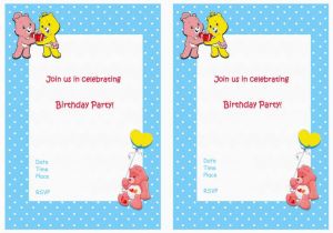 Care Bear Birthday Invitations Care Bears Birthday Invitations Birthday Printable