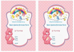 Care Bears Birthday Party Invitations Care Bears Birthday Invitations Birthday Printable