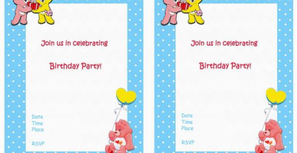 Care Bears Birthday Party Invitations Care Bears Birthday Invitations Birthday Printable
