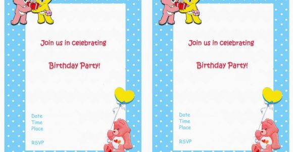 Care Bears Birthday Party Invitations Care Bears Birthday Invitations Birthday Printable