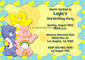 Care Bears Birthday Party Invitations Care Bears Birthday Invitations General Prints