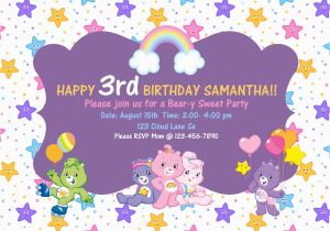 Care Bears Birthday Party Invitations Custom Care Bears Birthday Invitations 5 X by