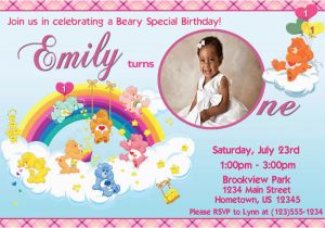 Care Bears Birthday Party Invitations Personalized Photo Invitations Cmartistry Care Bears