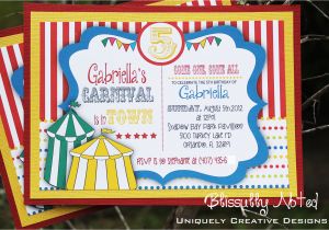 Carnival Birthday Invites 25 Carnival Circus Invitations