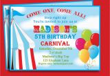 Carnival Birthday Invites Circus Carnival Birthday Invitation Printable or Printed with