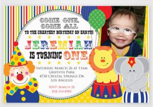 Carnival First Birthday Invitations Free Printable First Birthday Invitations Free