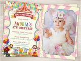 Carnival First Birthday Invitations Girl Carnival 1st Birthday Invitation Carnival Photo