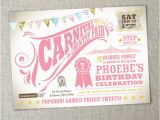 Carnival First Birthday Invitations Items Similar to Kids Birthday Party Carnival Birthday