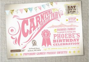 Carnival First Birthday Invitations Items Similar to Kids Birthday Party Carnival Birthday