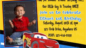 Cars 1st Birthday Invitations Disney Car 39 S 1st Birthday Invitation or Thank by