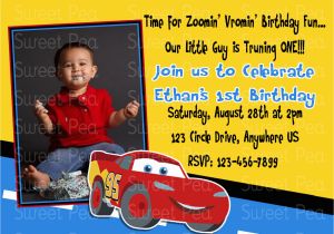 Cars 1st Birthday Invitations Disney Car 39 S 1st Birthday Invitation or Thank by