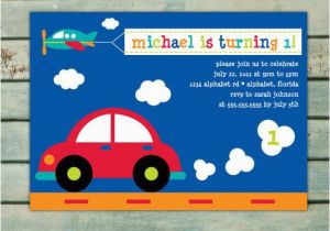 Cars 1st Birthday Invitations Transportation Birthday Invitation Printable Boy