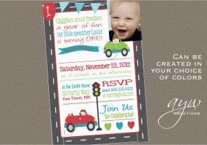 Cars First Birthday Invitations Cars 1st Birthday Invitation First Birthday Cars Invitation