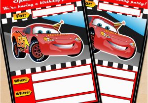 Cars themed Birthday Invitations Free Printable Disney Cars Lightning Mcqueen Birthday