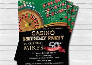 Casino themed Birthday Invitations Casino 50th Birthday Invitation Adult Man Birthday Surprise