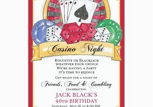 Casino themed Birthday Invitations Casino Birthday Invitations Paperstyle