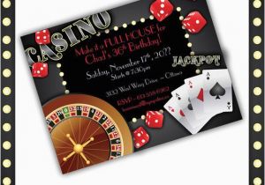 Casino themed Birthday Invitations Casino Invitations Casino Night Casino Birthday