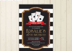 Casino themed Birthday Invitations Casino Party Invitation Casino Birthday Invitation Poker Party