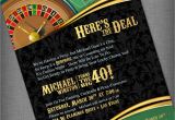 Casino themed Birthday Invitations Casino theme Invitation for Birthday Party Casino Game Night