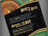 Casino themed Birthday Invitations Casino theme Invitation for Birthday Party Casino Game Night