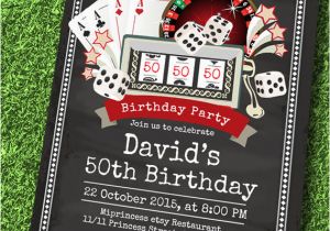 Casino themed Birthday Invitations Poker Playing Card Birthday Invitation Vintage Casino theme